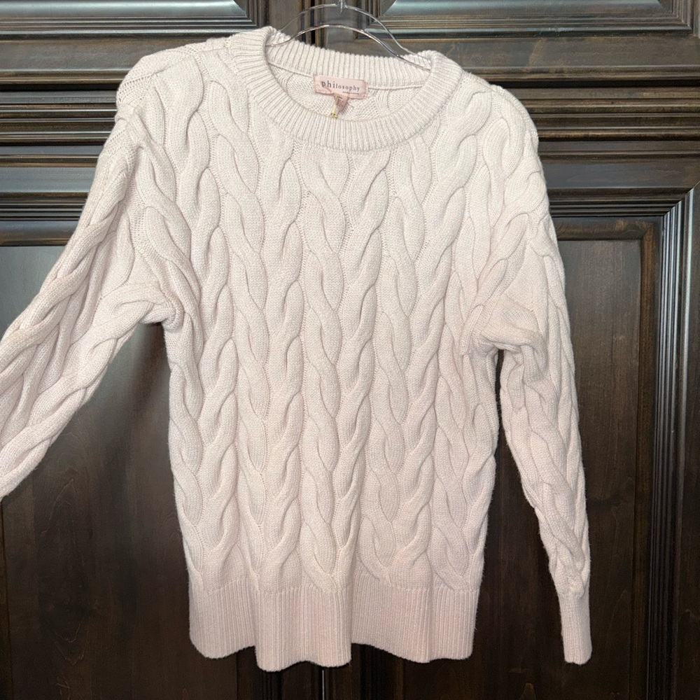 Philosophy Cable Knit Sweater - Light Pink